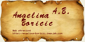 Angelina Boričić vizit kartica